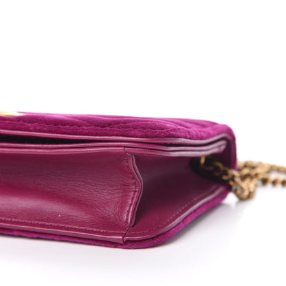 Gucci Velvet Matelasse GG Marmont Mini Bag Fuchsia Violet Cyclamen 6 of 10