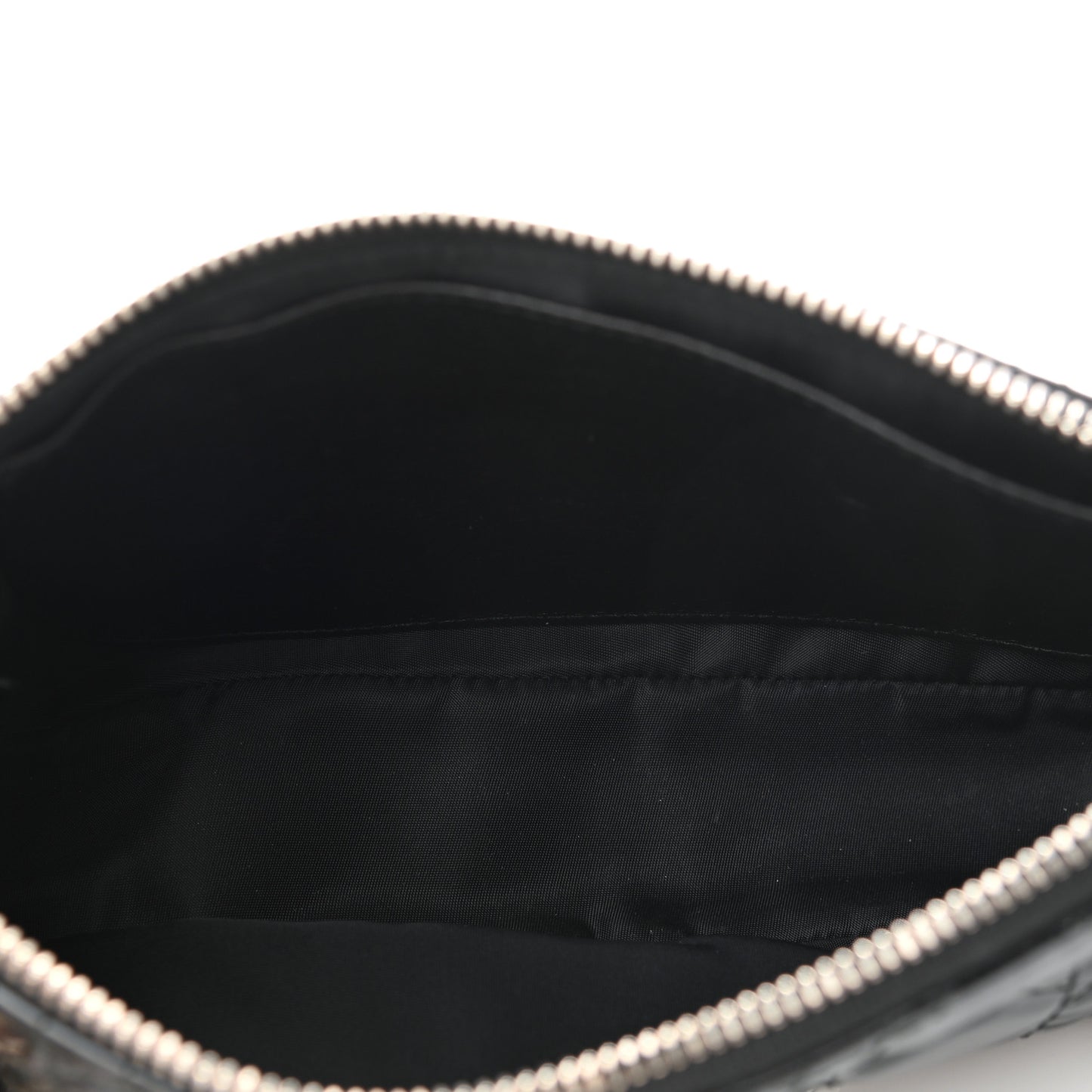 Patent Cannage Chain Pouch Black