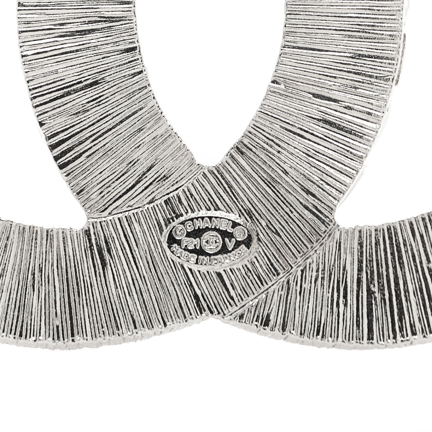 Chanel Baguette Crystal CC Brooch Silver 4 of 4