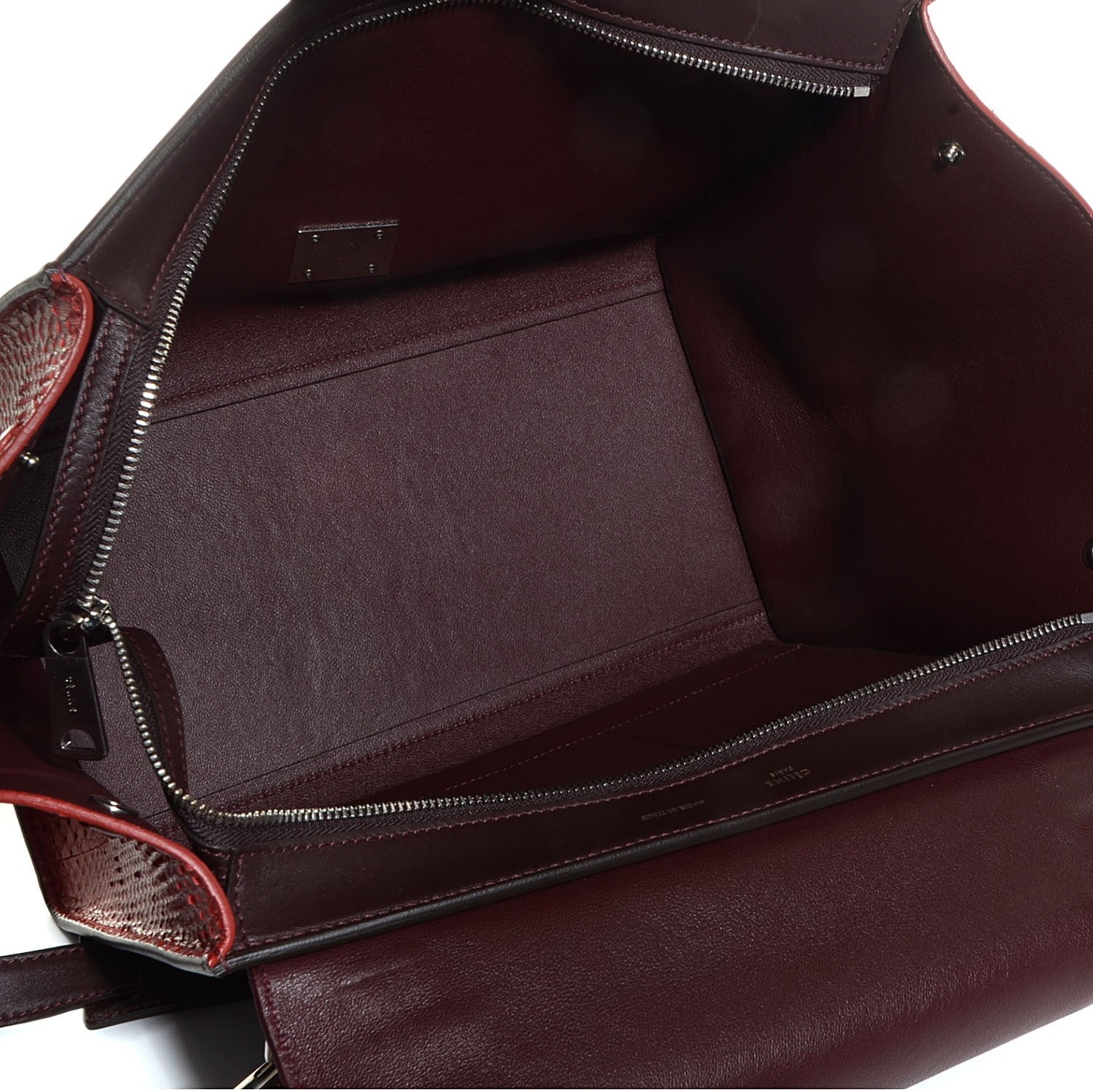 Celine Python and Calfskin Medium Tri-Color Trapeze Wine 5 of 9
