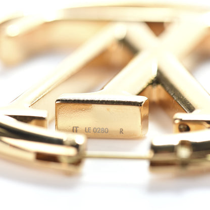 Louis Vuitton Metal Louise Hoop Earrings Gold 3 of 4