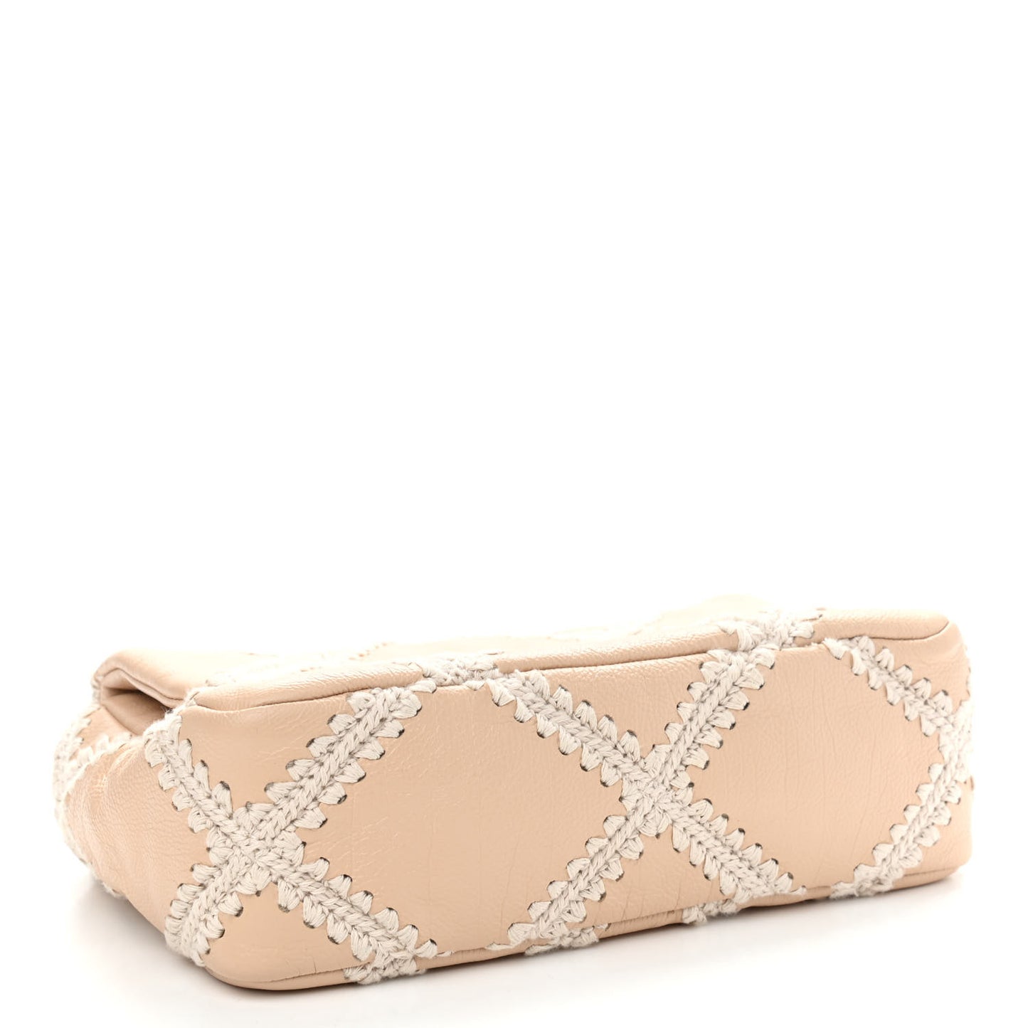 Calfskin Crochet Medium Chanel 19 Flap Beige