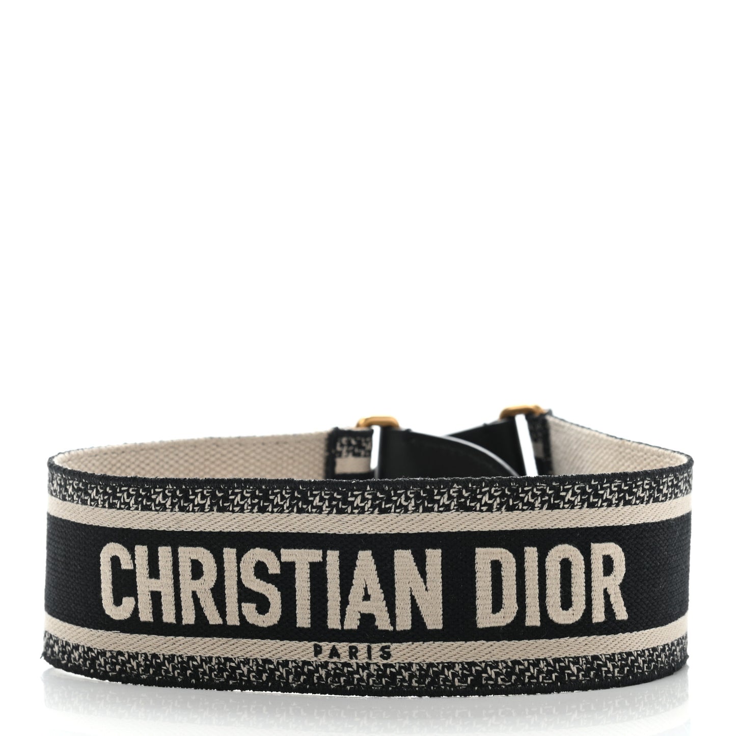 Canvas Embroidered Shoulder Strap Black