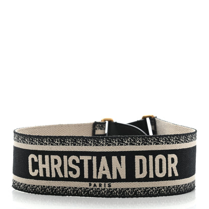 Christian Dior Canvas Embroidered Shoulder Strap Black 2 of 6