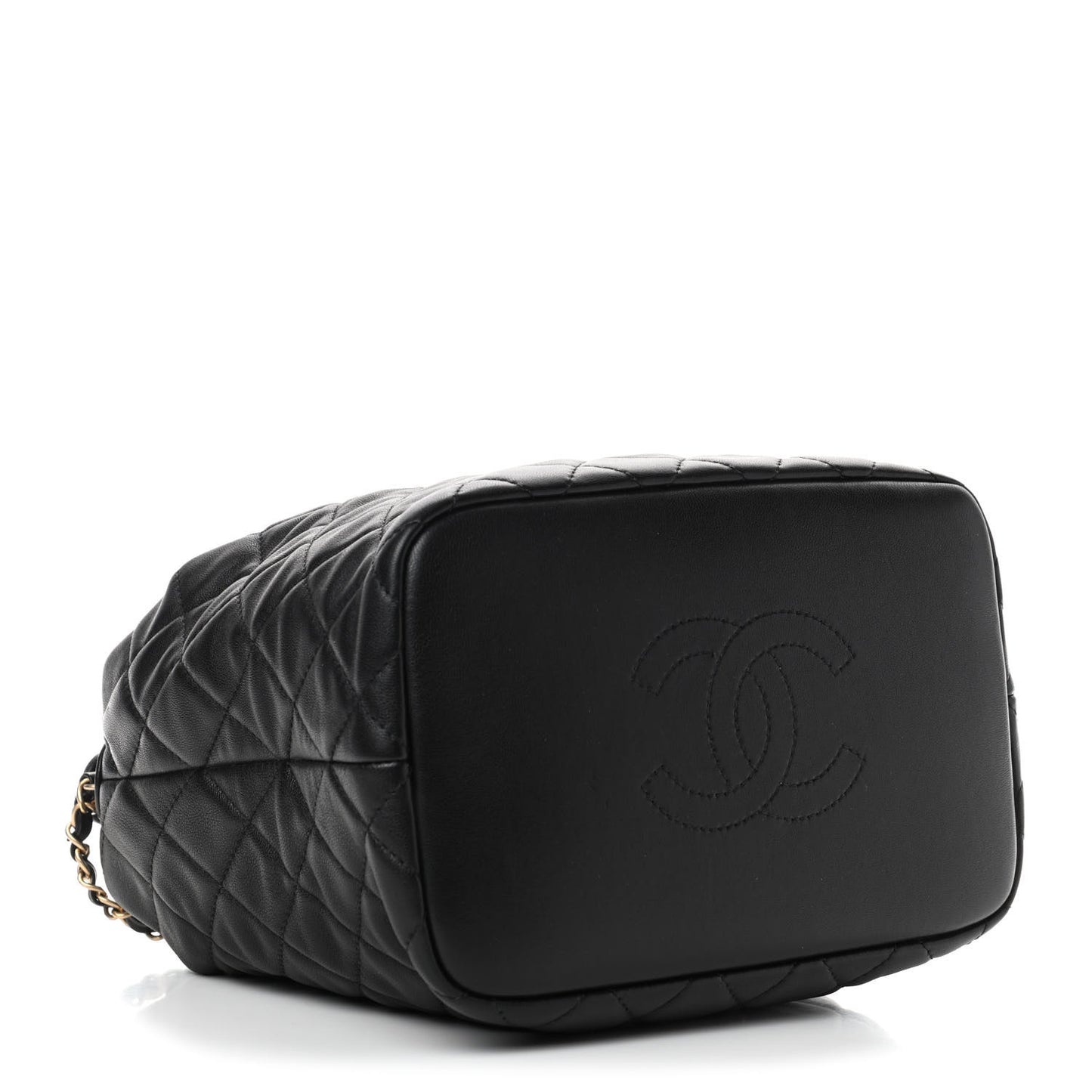 Lambskin Quilted Large Perfect Meeting Hobo Black