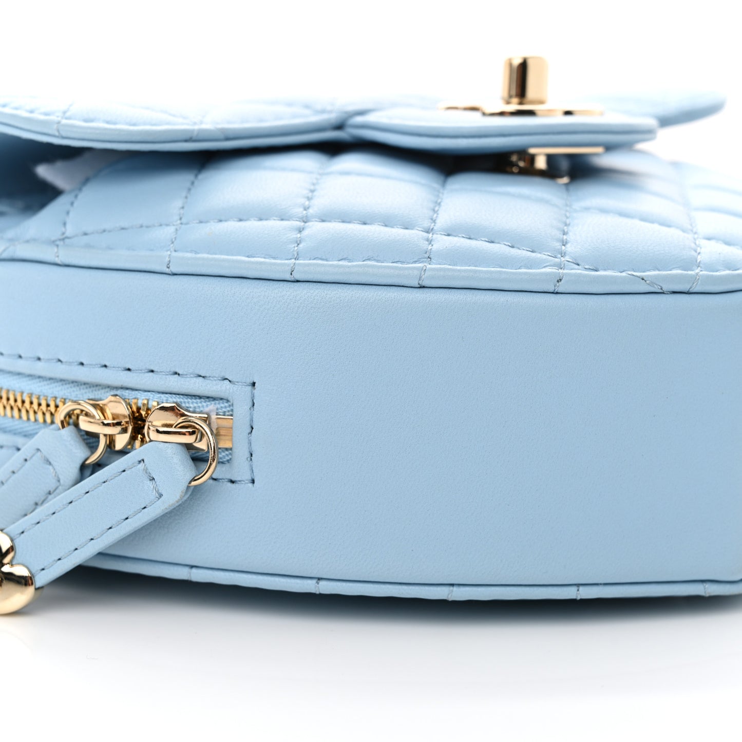 Lambskin Quilted CC In Love Heart Bag Light Blue