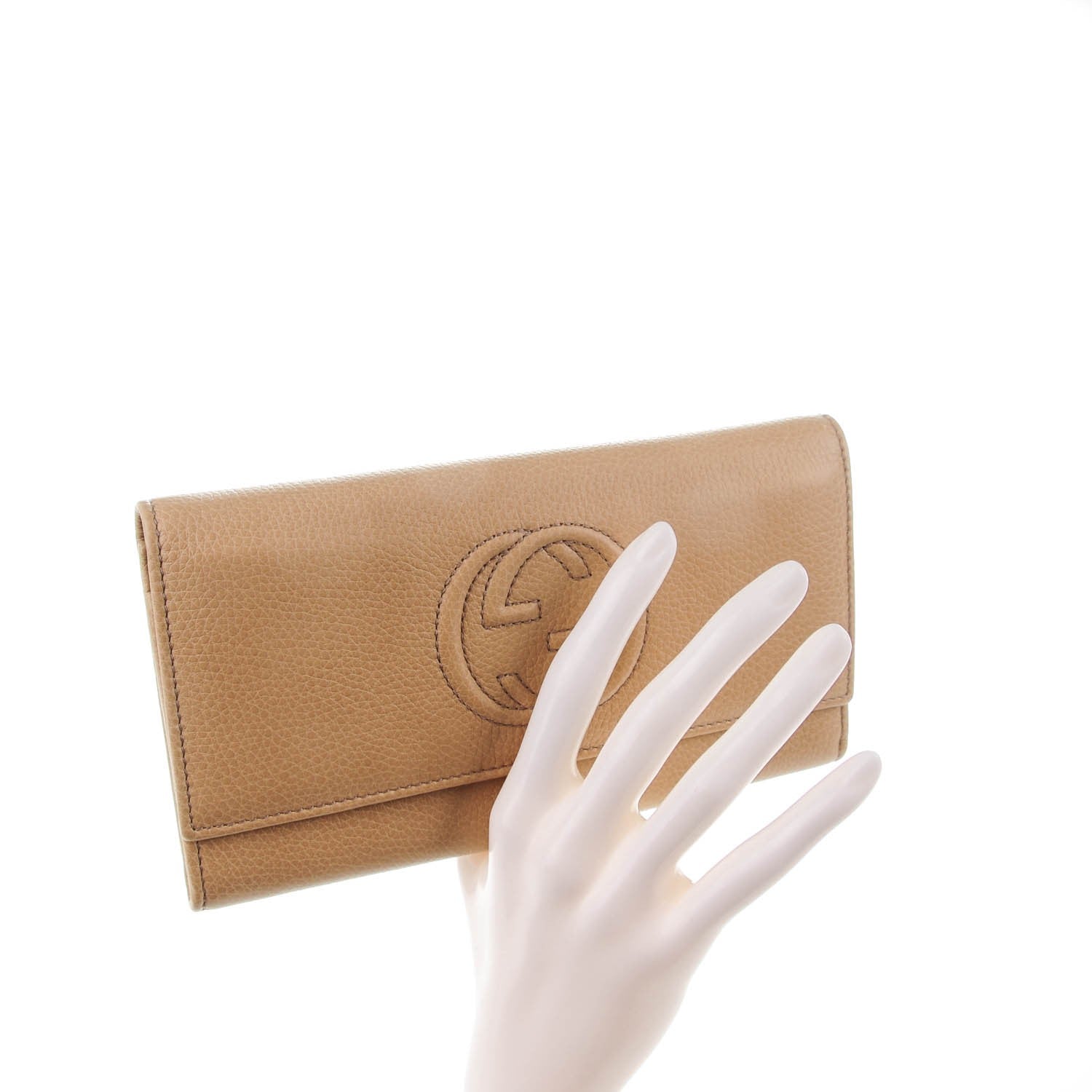 Gucci Calfskin Soho Continental Wallet Camelia 2 of 7