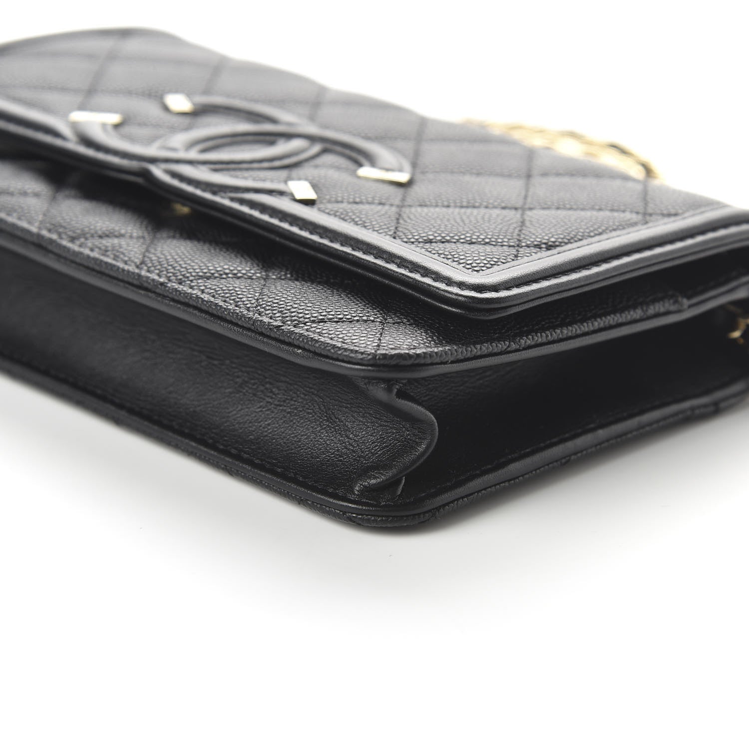 Chanel Caviar Quilted CC Filigree Wallet On Chain WOC Black 7 of 12