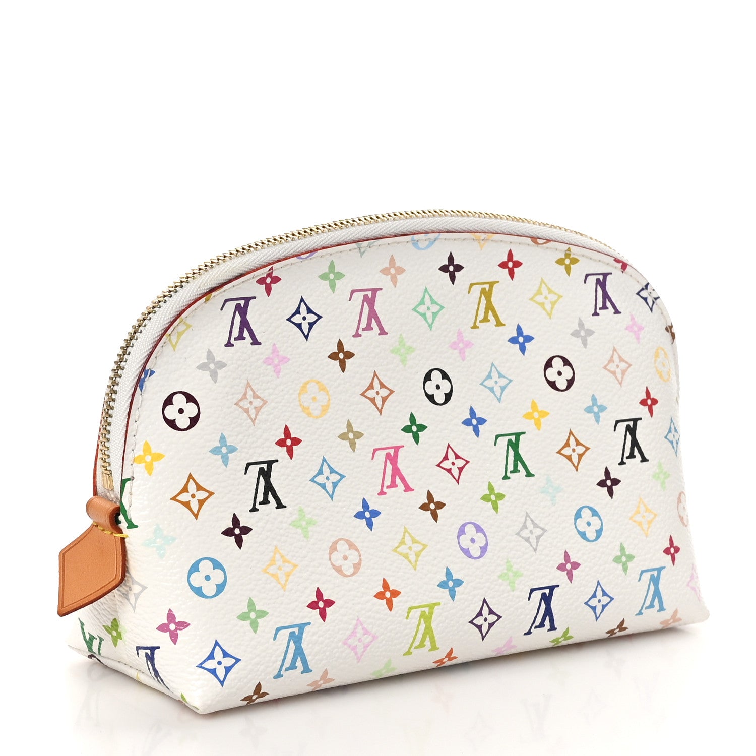 Louis Vuitton Monogram Multicolor Cosmetic Pouch White Litchi 3 of 9