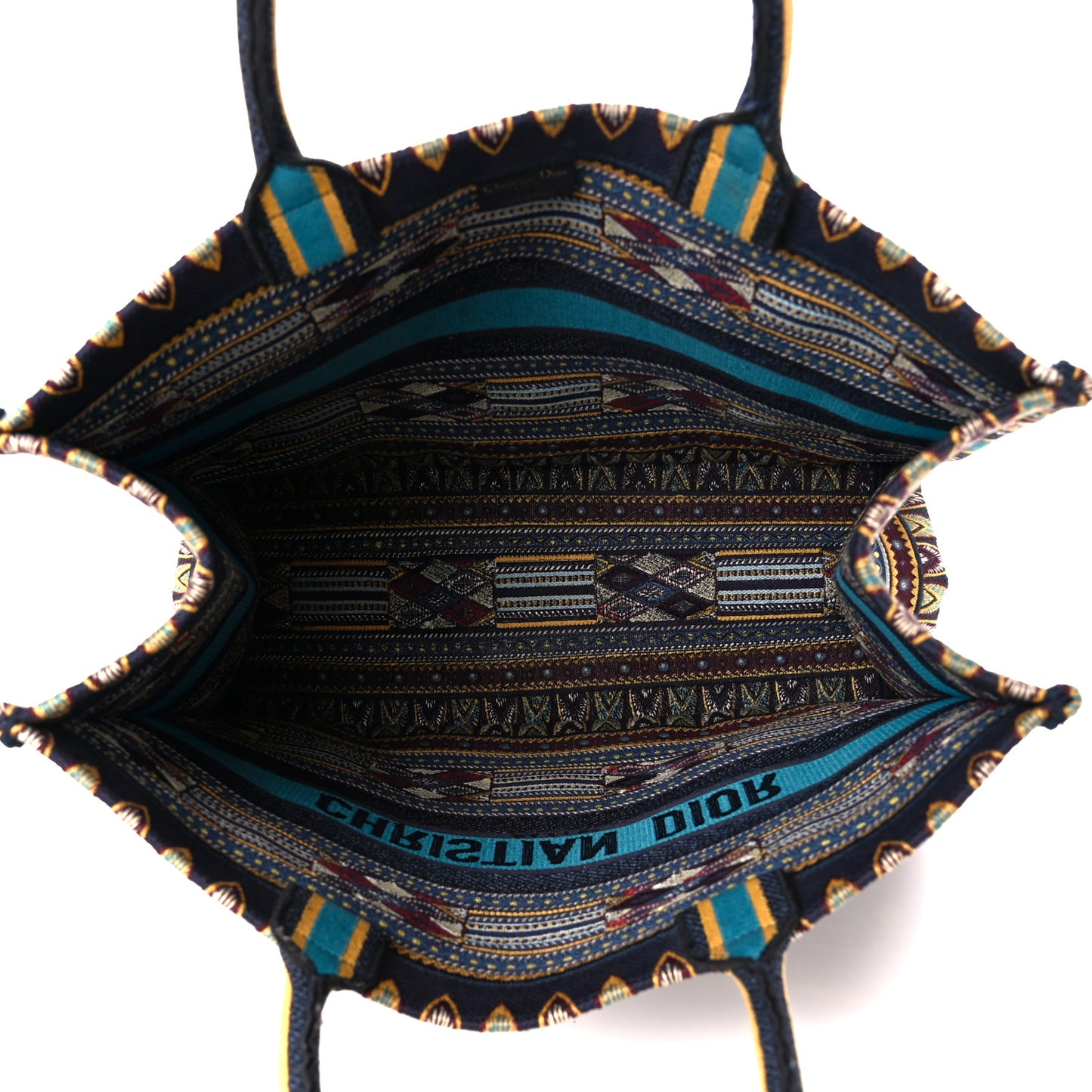 Canvas Embroidered Book Tote Blue Multicolor