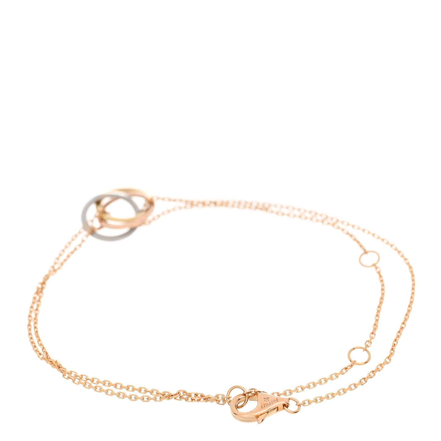 18K Pink Yellow White Gold Trinity Bracelet