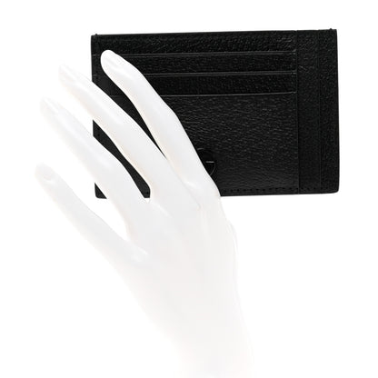 Gucci Textured Dollar Calfskin Resin Monochrome GG Marmont Card Holder Black 2 of 6