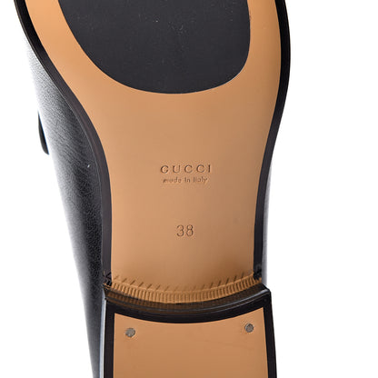 Gucci Goatskin Womens Horsebit Mid-Heel Loafers 38 Black 9 of 9