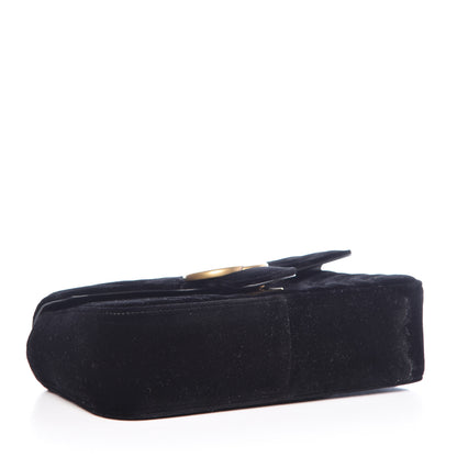 Gucci Velvet Matelasse Mini GG Marmont Shoulder Bag Black 4 of 9