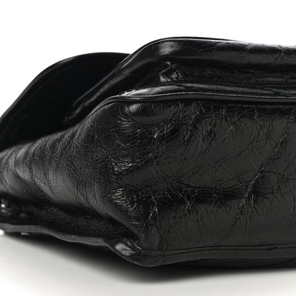 Saint Laurent Crinkled Calfskin Matelasse Monogram Medium Niki Chain Satchel Black 7 of 15