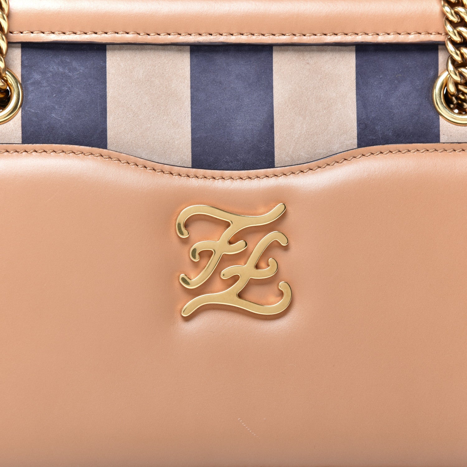 Fendi Vitello King Nubuck Pequin Karligraphy Pocket Shoulder Bag Biscuit Tobacco Moro 10 of 11