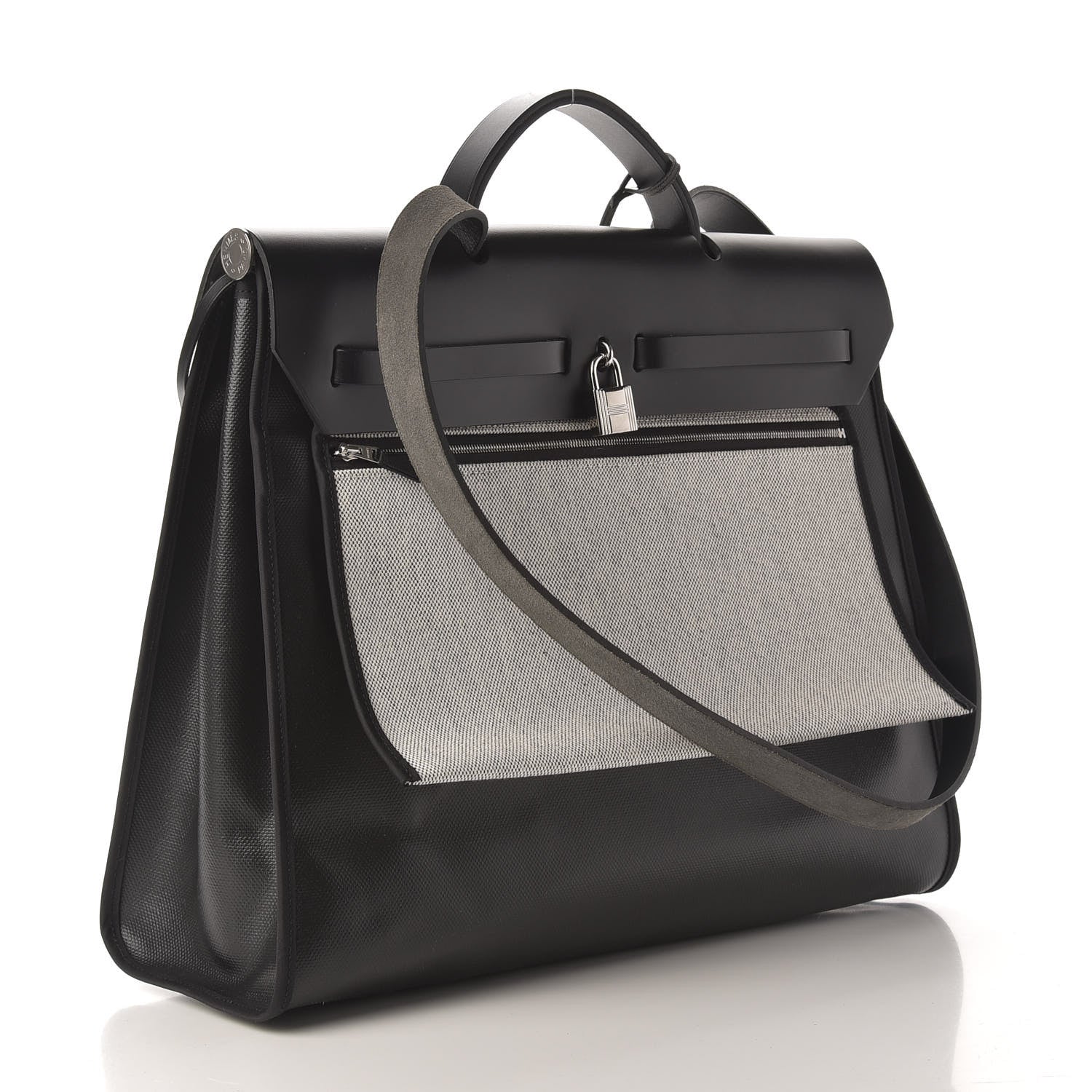 Hermes Toile H Berline Vache Hunter Herbag Zip 39 MM Black Ecru 4 of 12
