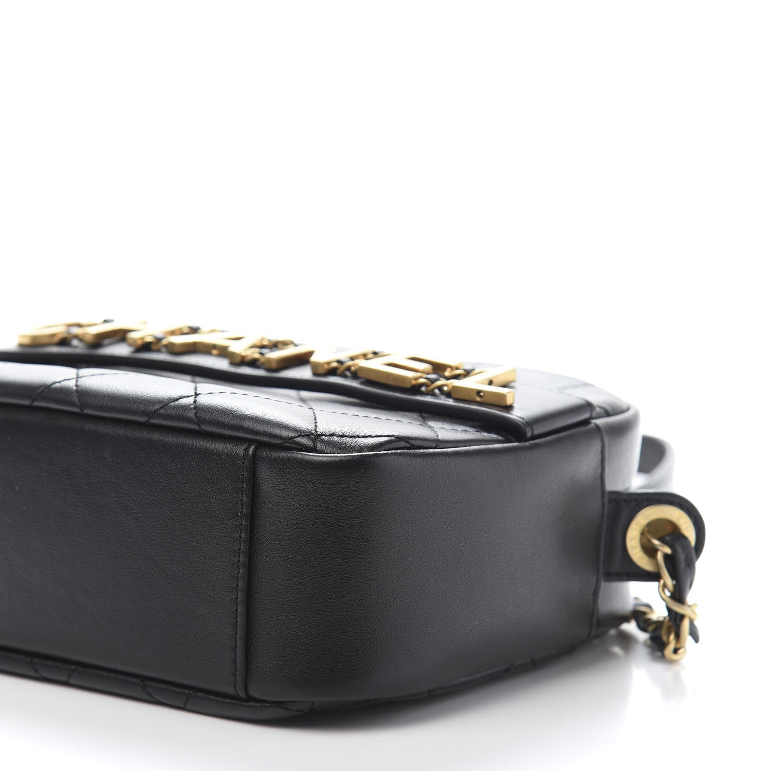 Chanel Calfskin Quilted Enchained Camera Case Bag Black 9 of 11