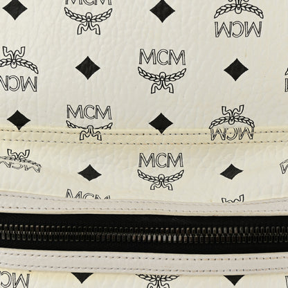 MCM Visetos Medium Side Studs Stark Backpack White 13 of 13