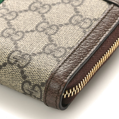 Gucci GG Supreme Monogram Web Ophidia Zip Around Wallet Brown 8 of 8
