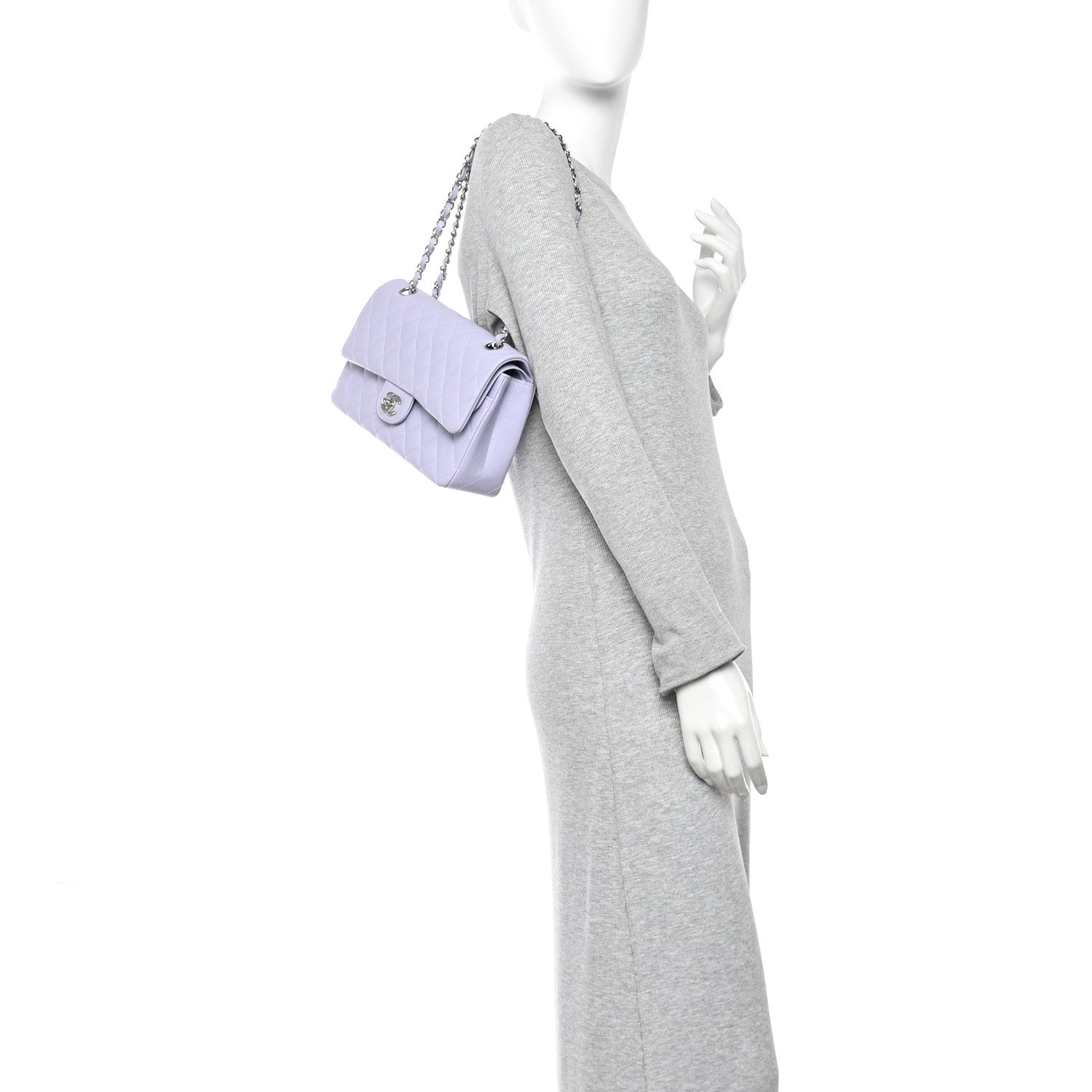 Chanel Caviar Quilted Medium Double Flap Light Purple 2 of 10