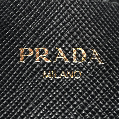 Prada Saffiano Triangle Card Holder Black 6 of 7
