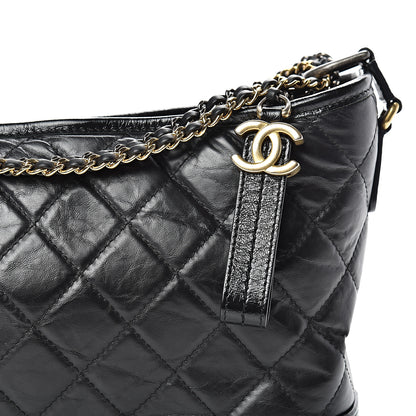 Chanel Aged Calfskin Quilted Medium Gabrielle Hobo Black 7 of 16