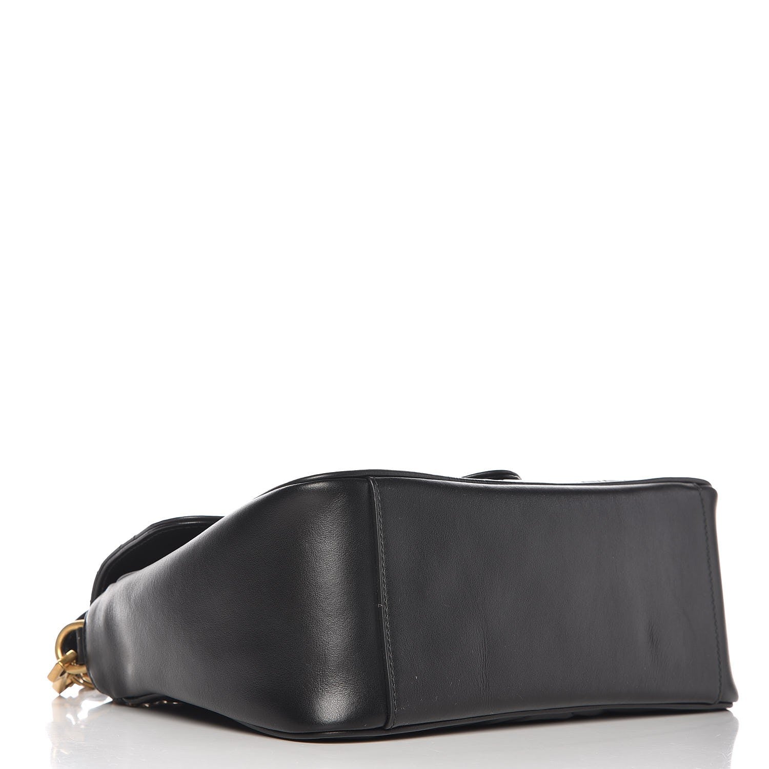 Gucci Calfskin Matelasse Small GG Marmont Top Handle Shoulder Bag Black 4 of 8