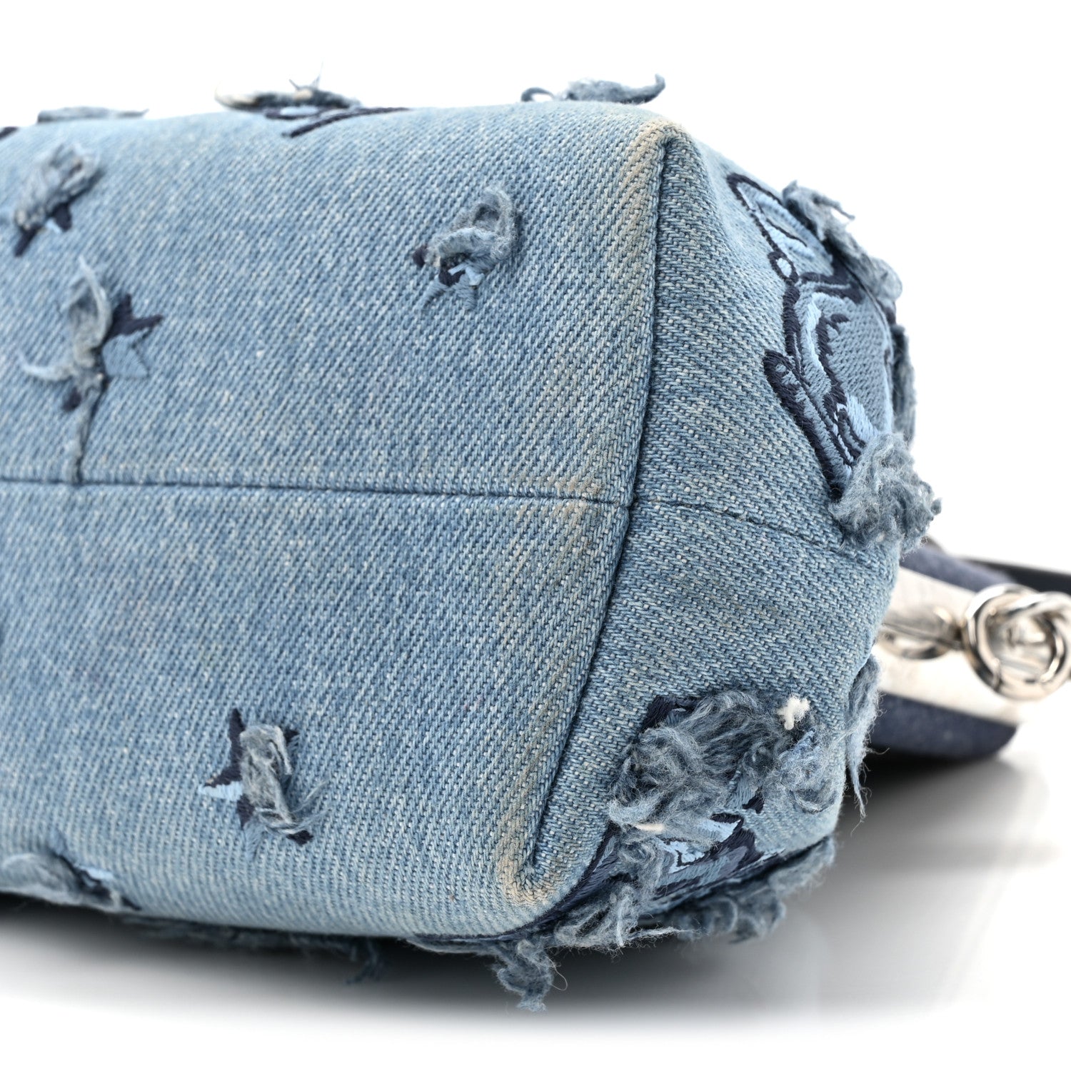 Fendi Denim Embroidered Astrology Small Fendi First Chiaro 9 of 10