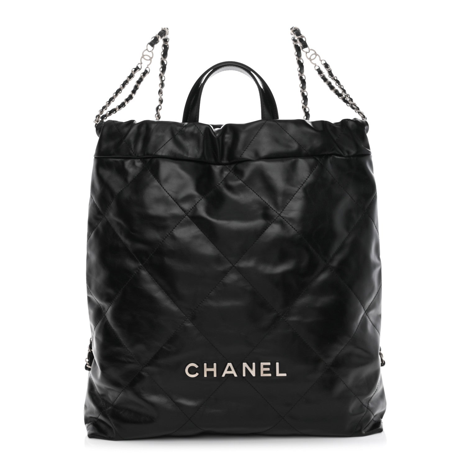 Chanel Shiny Calfskin Quilted Chanel 22 Backpack Black 1 of 10
