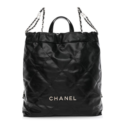 Chanel Shiny Calfskin Quilted Chanel 22 Backpack Black 1 of 10