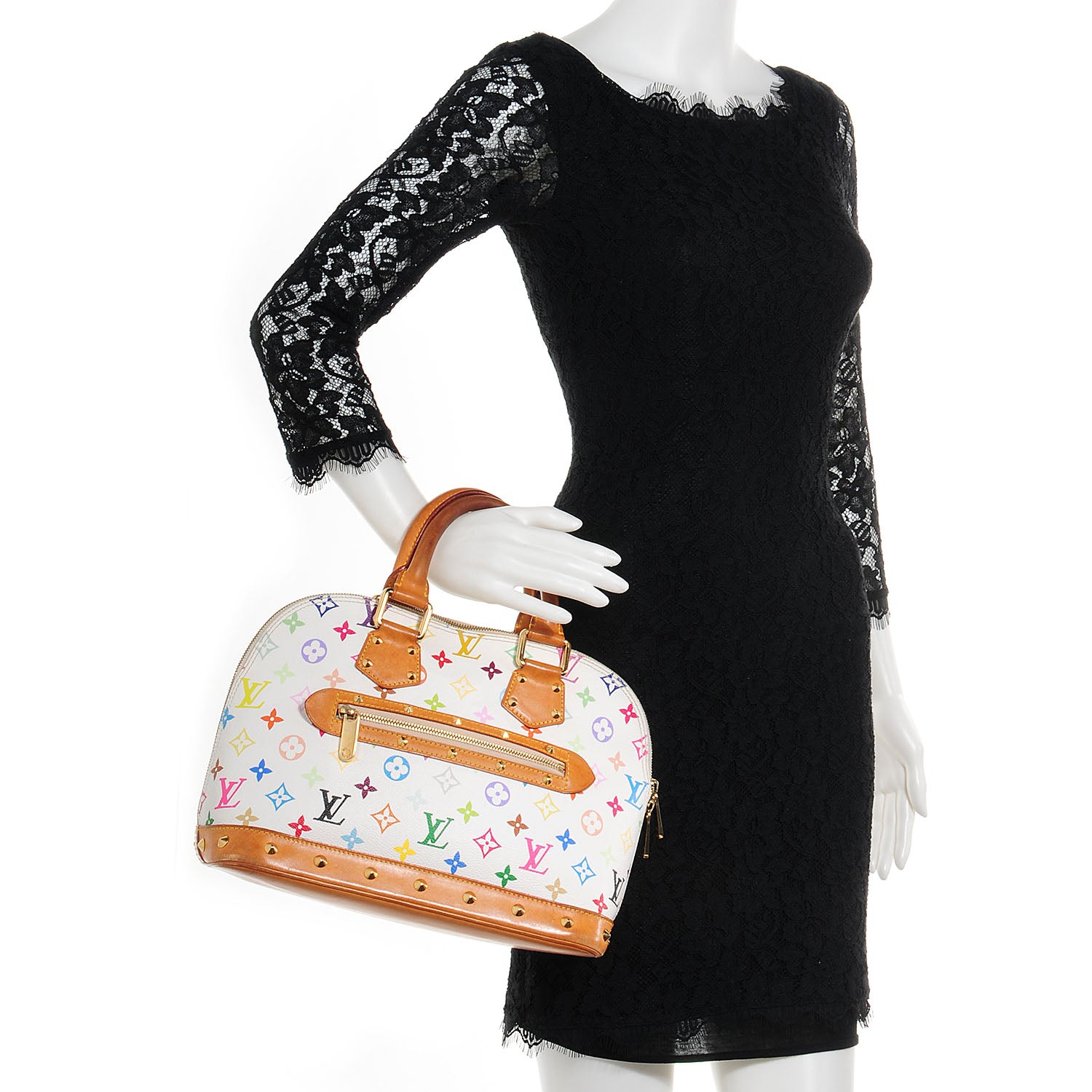 Louis Vuitton Monogram Multicolor Alma White 2 of 10
