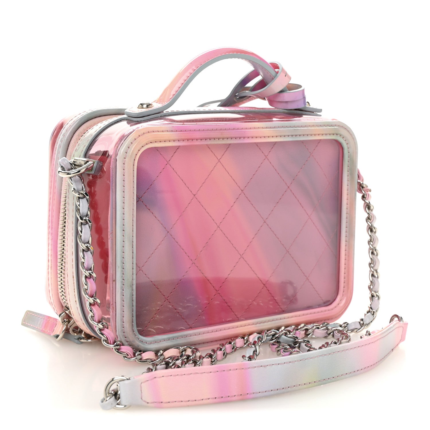 Chanel PVC Lambskin Filigree Small CC Filigree Vanity Case Pink Multicolor 3 of 10