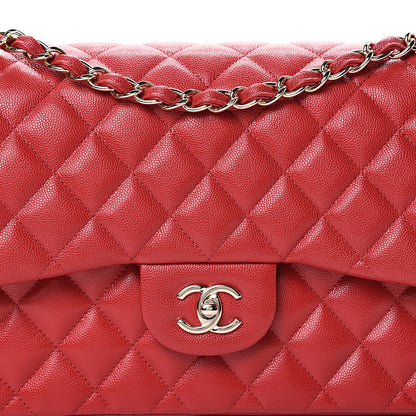 Chanel Caviar Quilted Jumbo Double Flap Red 7 of 11