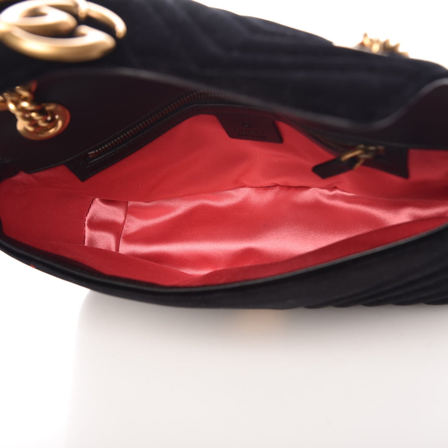 Velvet Matelasse Small GG Marmont Shoulder Bag Black