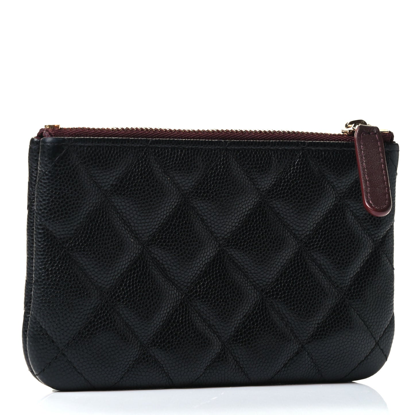 Caviar Quilted Small Cosmetic Case Black