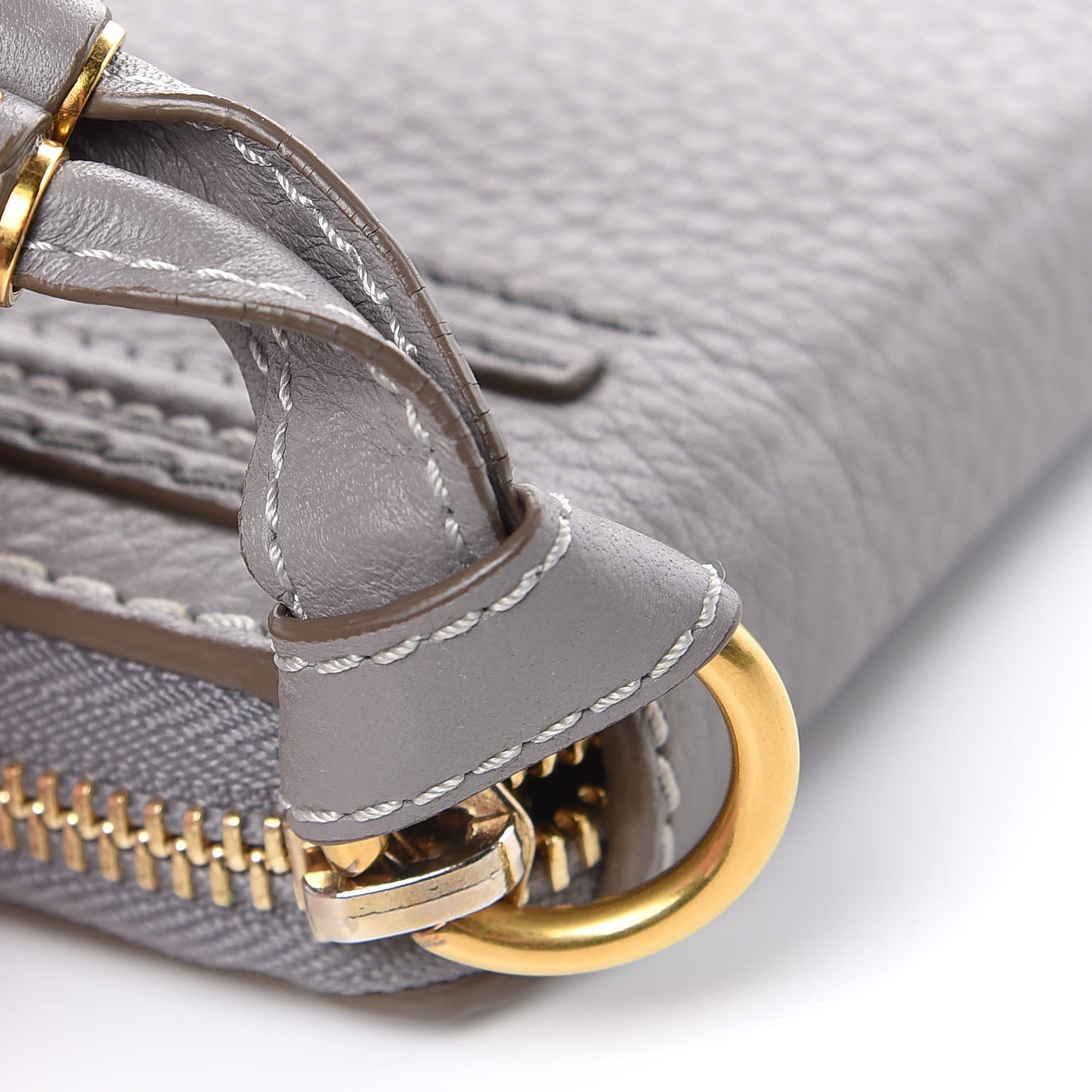 Calfskin Marcie Long Zip Around Wallet Cashmere Grey