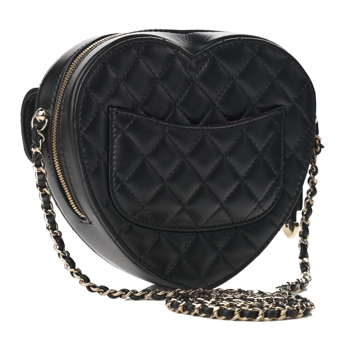 Lambskin Quilted CC In Love Heart Bag Black