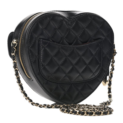 Chanel Lambskin Quilted CC In Love Heart Bag Black 3 of 12