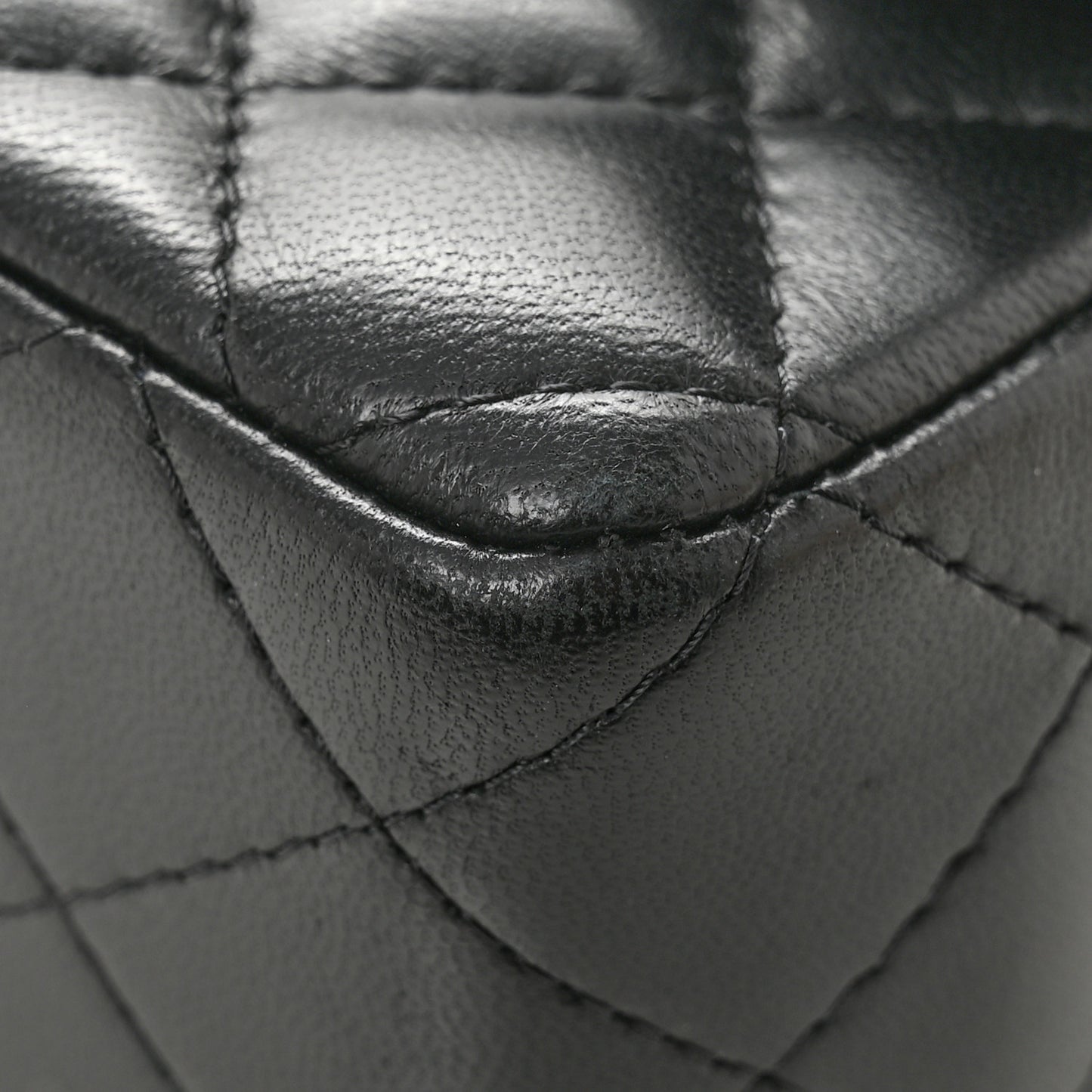 Lambskin Quilted Mini Rectangular Flap Black