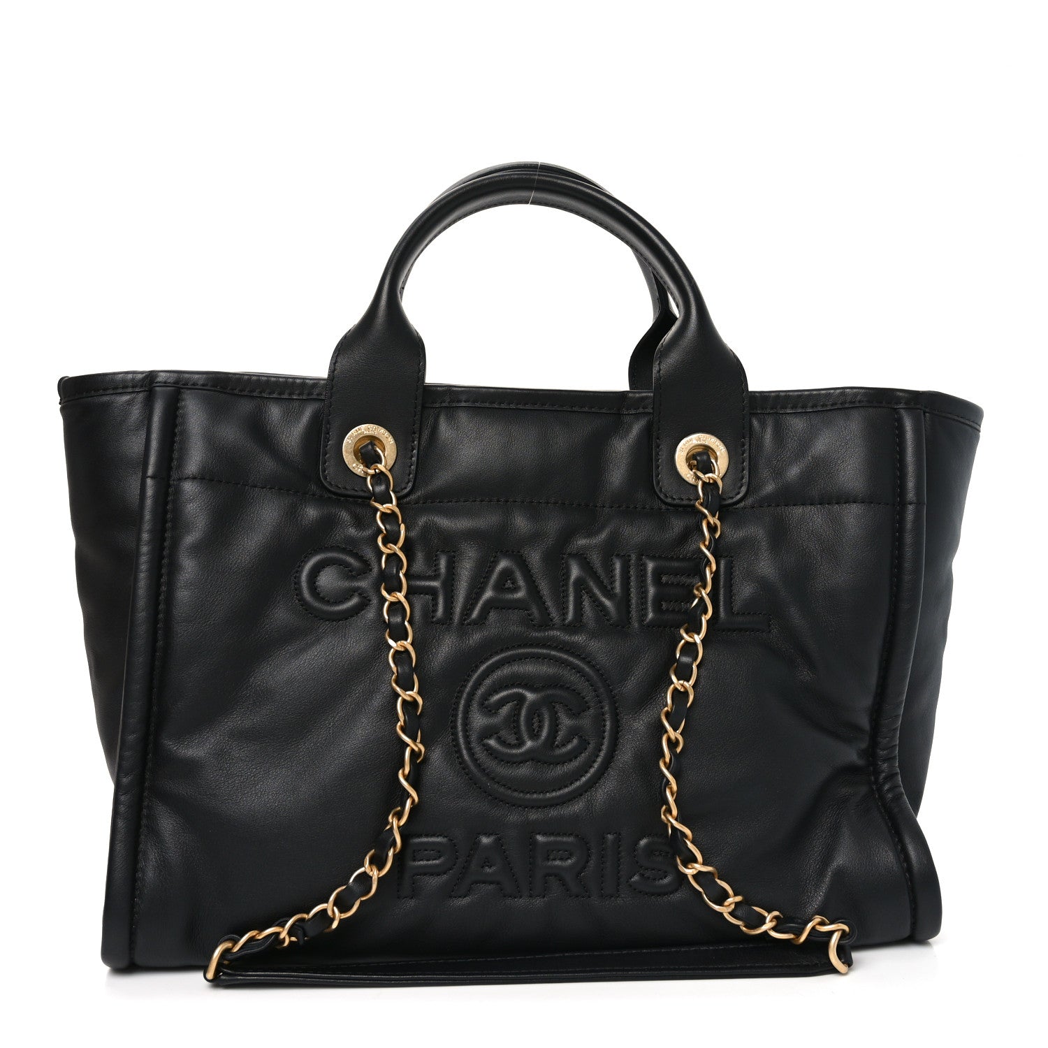 Chanel Calfskin Small Deauville Tote Black 1 of 11