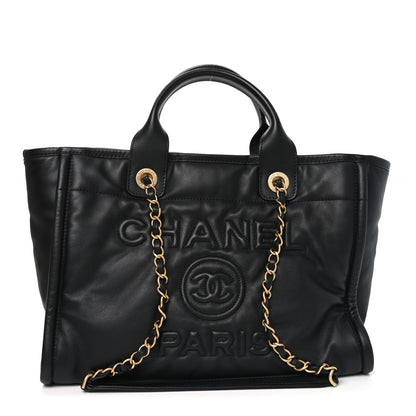 Chanel Calfskin Small Deauville Tote Black 1 of 11