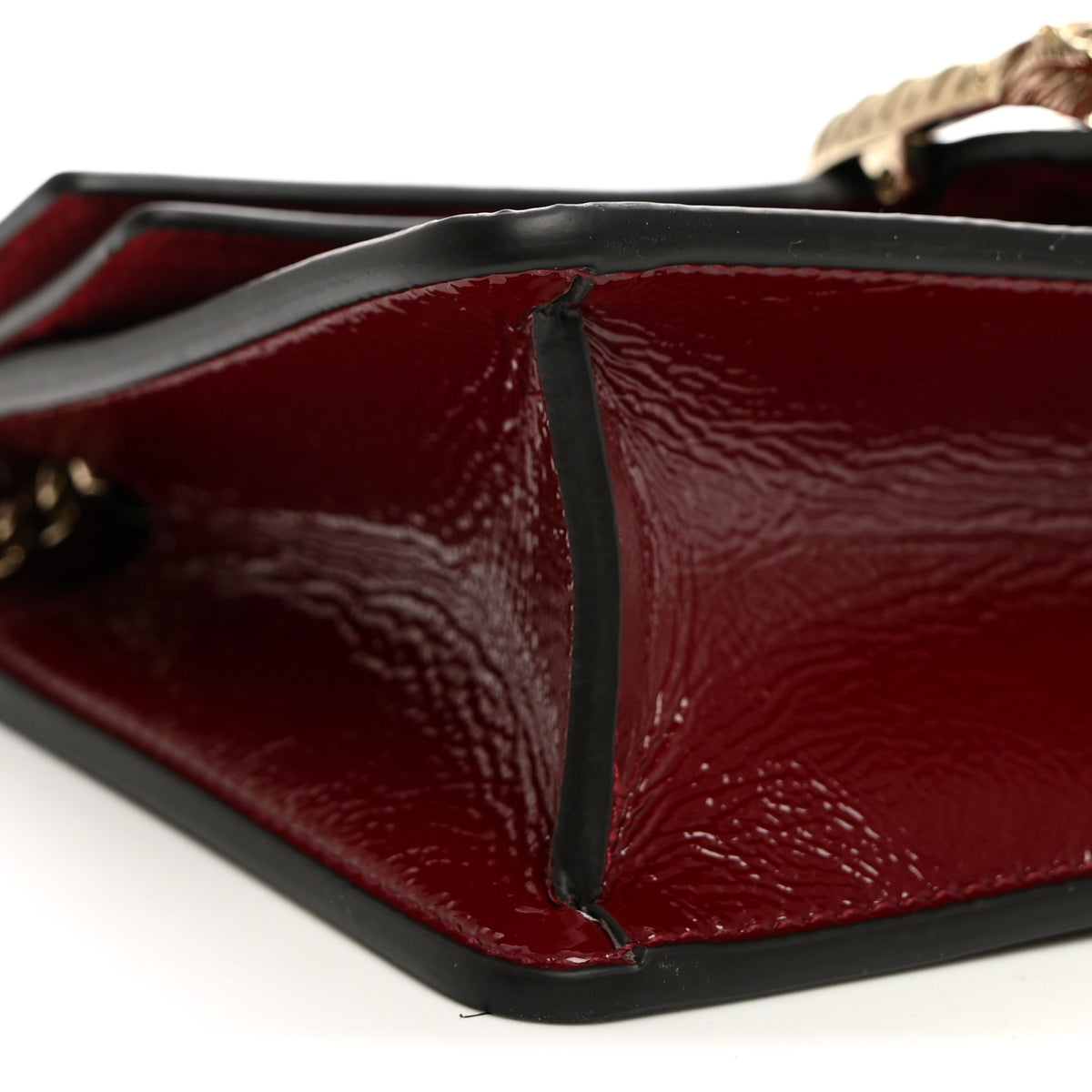 Crinkled Patent Mini Dionysus Shoulder Bag Rosso Ancora Red