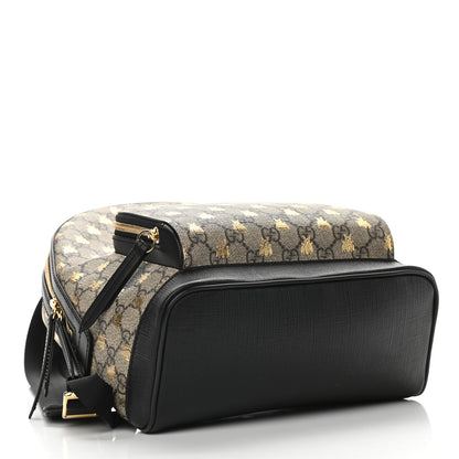 Gucci GG Supreme Monogram Bees Print Small Day Backpack Beige Oro Black 4 of 9