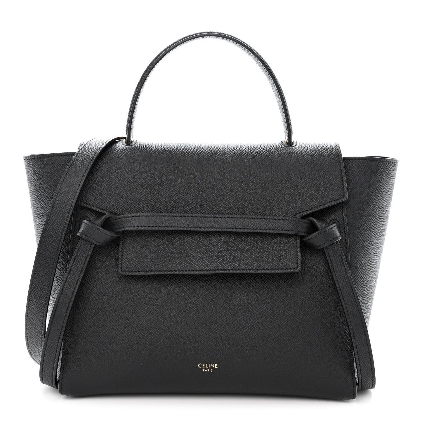 Grained Calfskin Micro Belt Bag Black