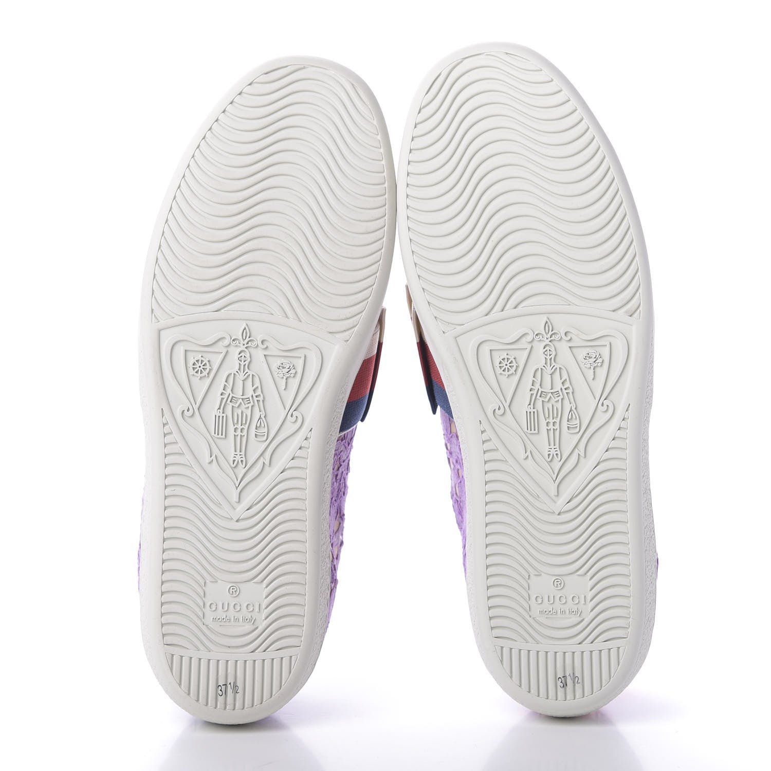 Gucci Lace Crystal Sylvie Web Flower Leaf Womens Ace Sneakers 37.5 Wisteria Perfect Pink 5 of 10