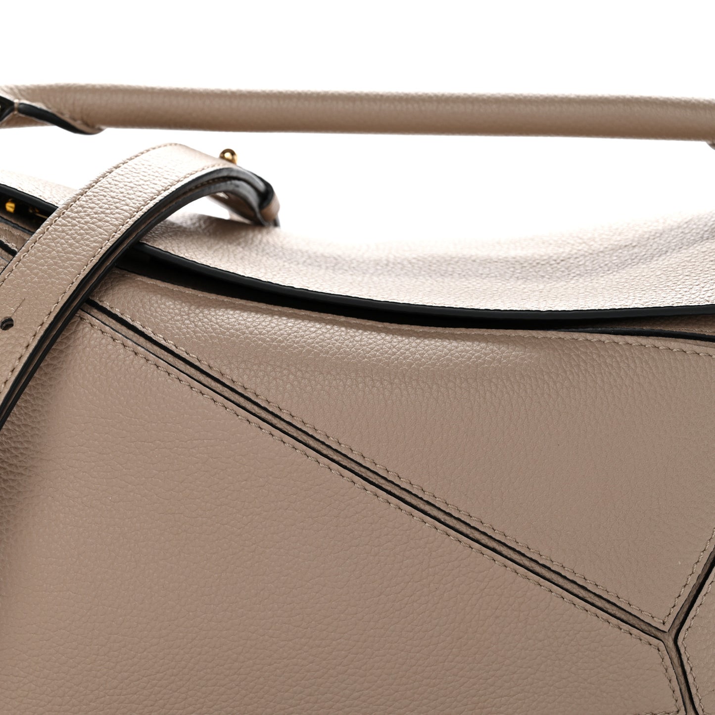 Grained Calfskin Small Puzzle Bag Sand