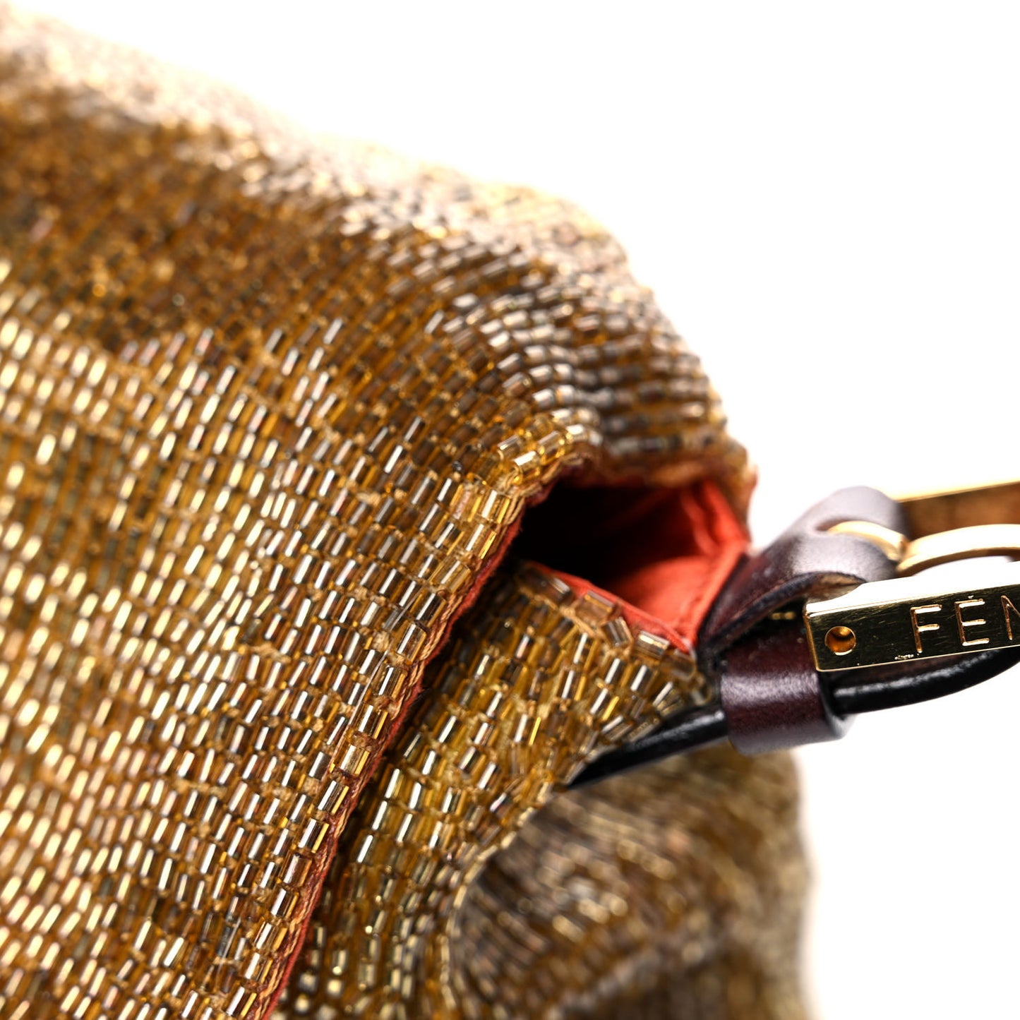Beaded Baguette Beige Gold