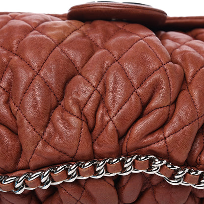 Chanel Washed Lambskin Quilted Large Chain Around Messenger Brown 11 of 15