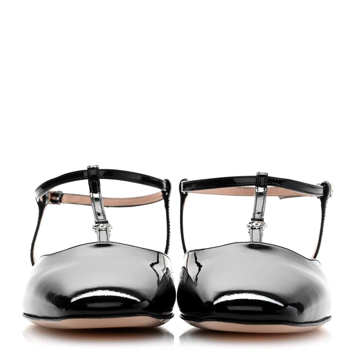 Gucci Vernice Crystal Double G Ballet Flats 40 Black 2 of 8